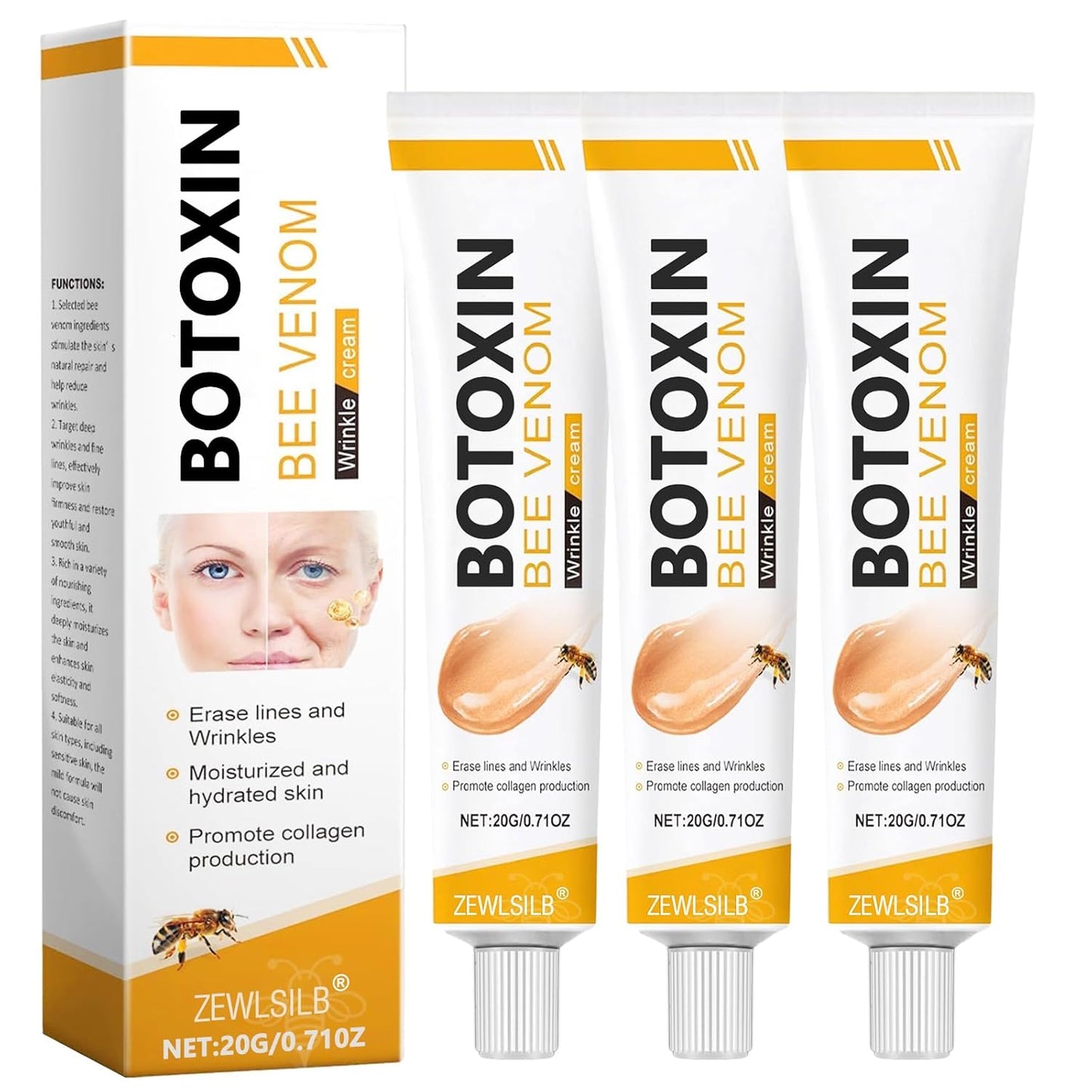 🔥Buy 2 Get 1 Free🔥2025 New Instant Botoxin Bee Venom Firming Anti-Aging Wrinkle Removal Cream